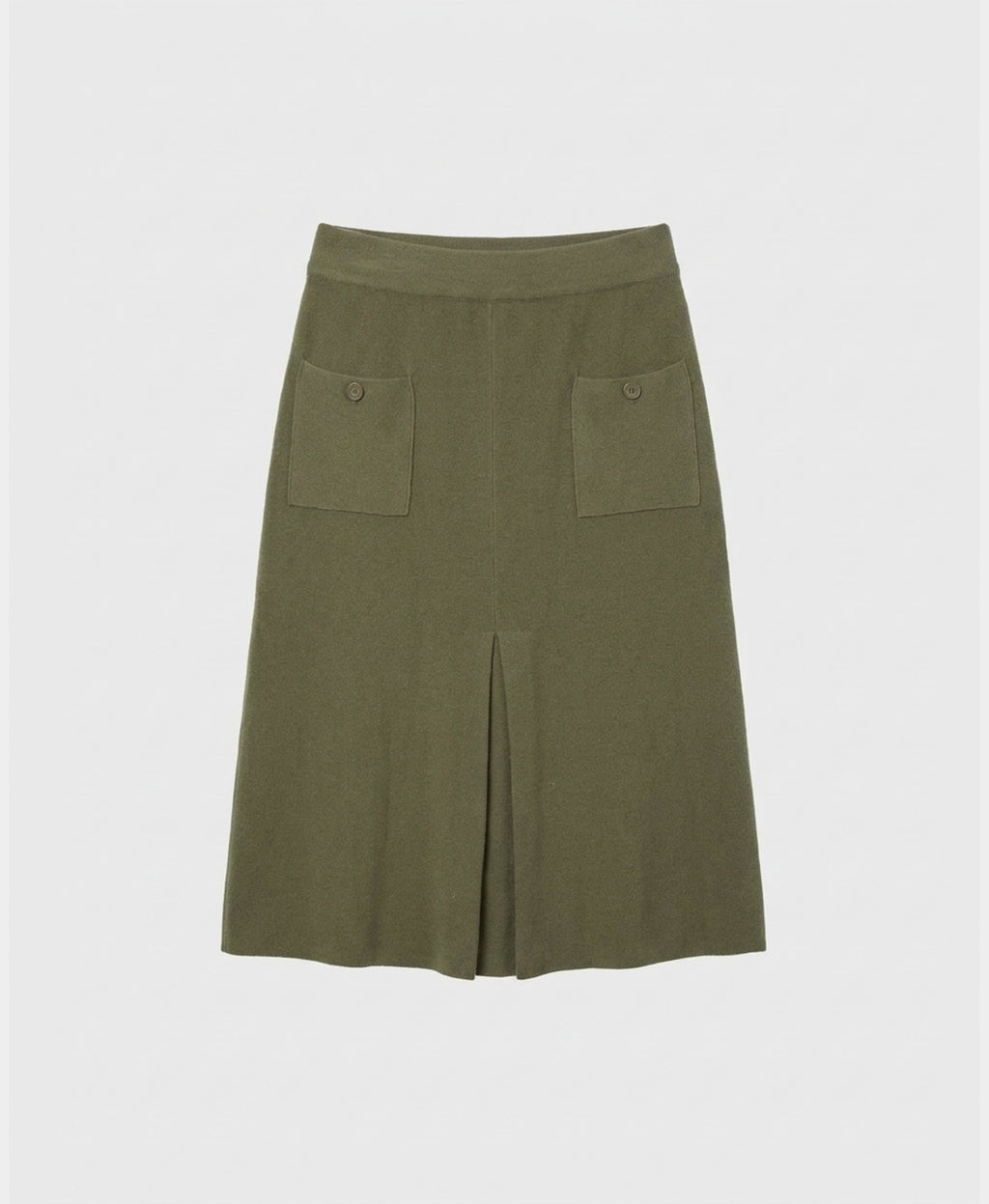 Plush Knit Midi Skirt w/ Center Seam & Pockets