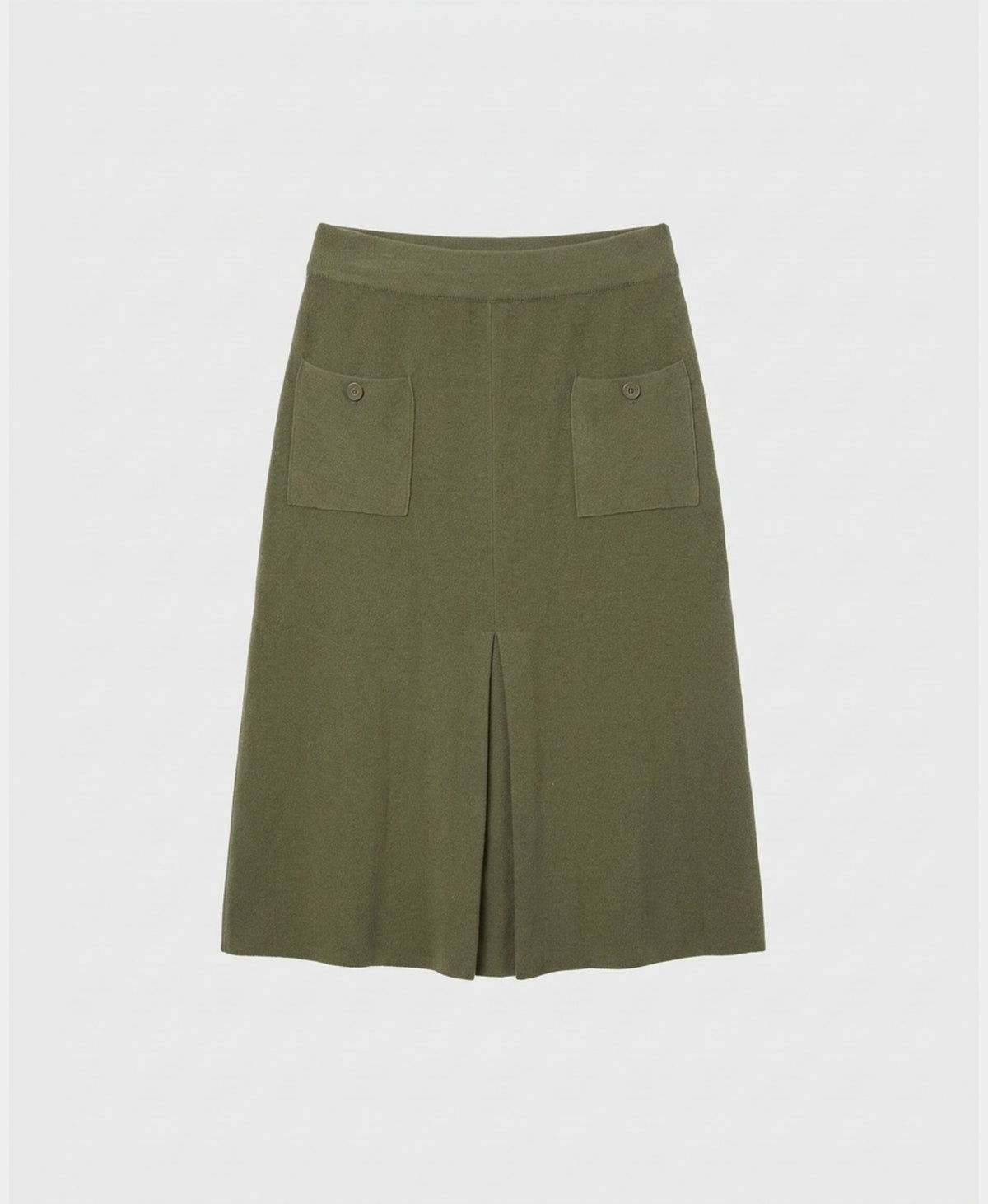 Plush Knit Midi Skirt w/ Center Seam & Pockets